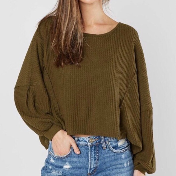 Closeout▪️Free People Olive-Open Back Thermal - Picture 2 of 4